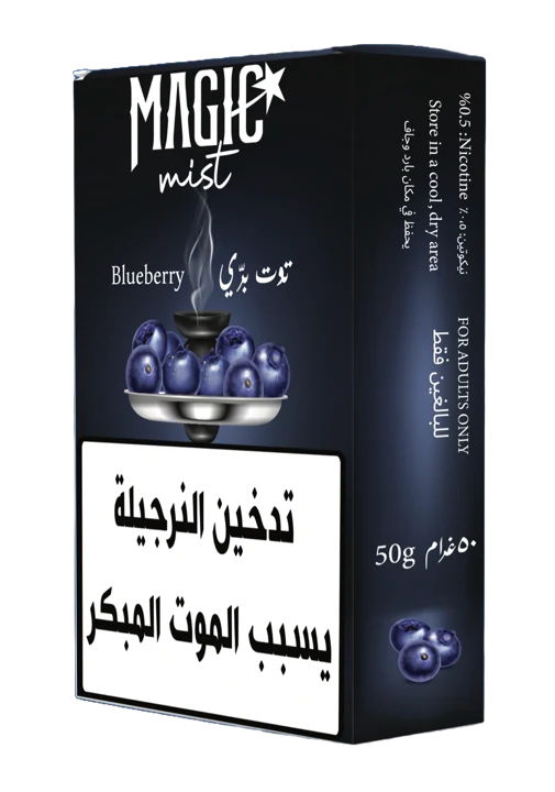 Blueberry packaging, including its printed warning label