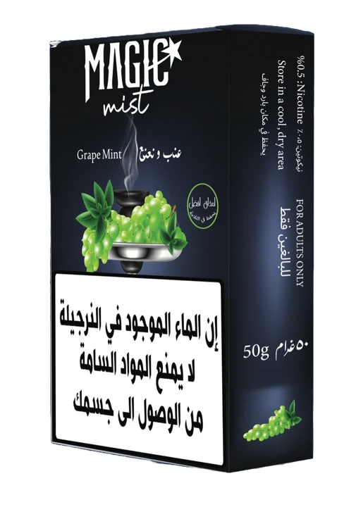 Grape Mint packaging, including its printed warning label